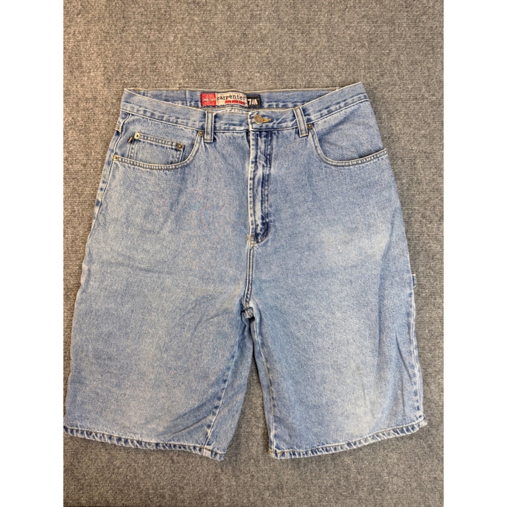 Bugle Boy 7M Carpenter Denim Shorts Mens 36 Blue Cotton Relaxed Workwear Y2K Vtg
